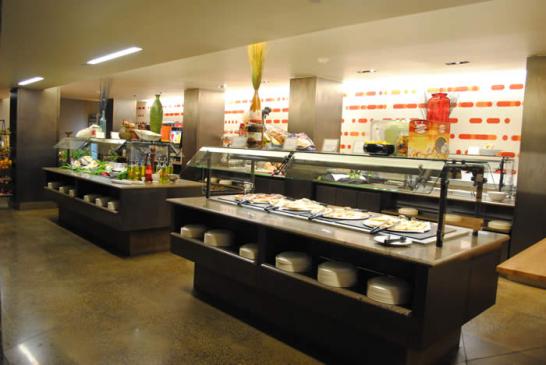 The Morse College dining hall food stands