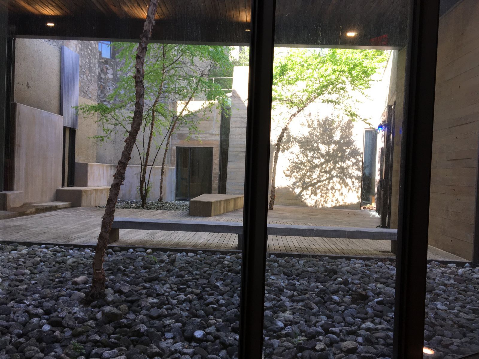 Another view of the Sunken Courtyard on a sunny day